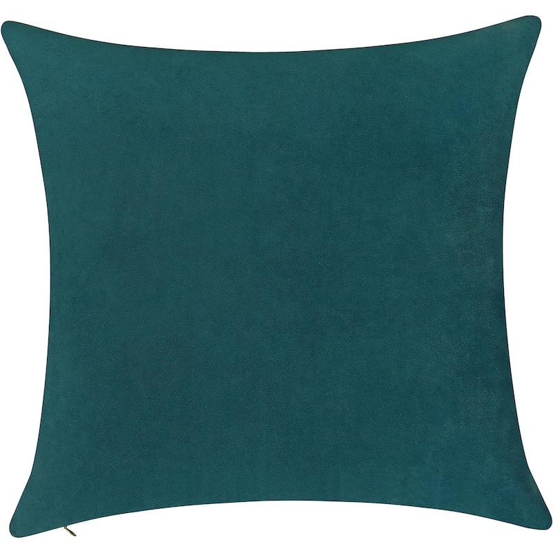 Delara Pack of 1 Velvet Decorative Throw Pillow Cover 20x20 Inches, Cushion Cover, Soft and Breathable Fabric, Hidden Zipper - Cover Only - Teal Green