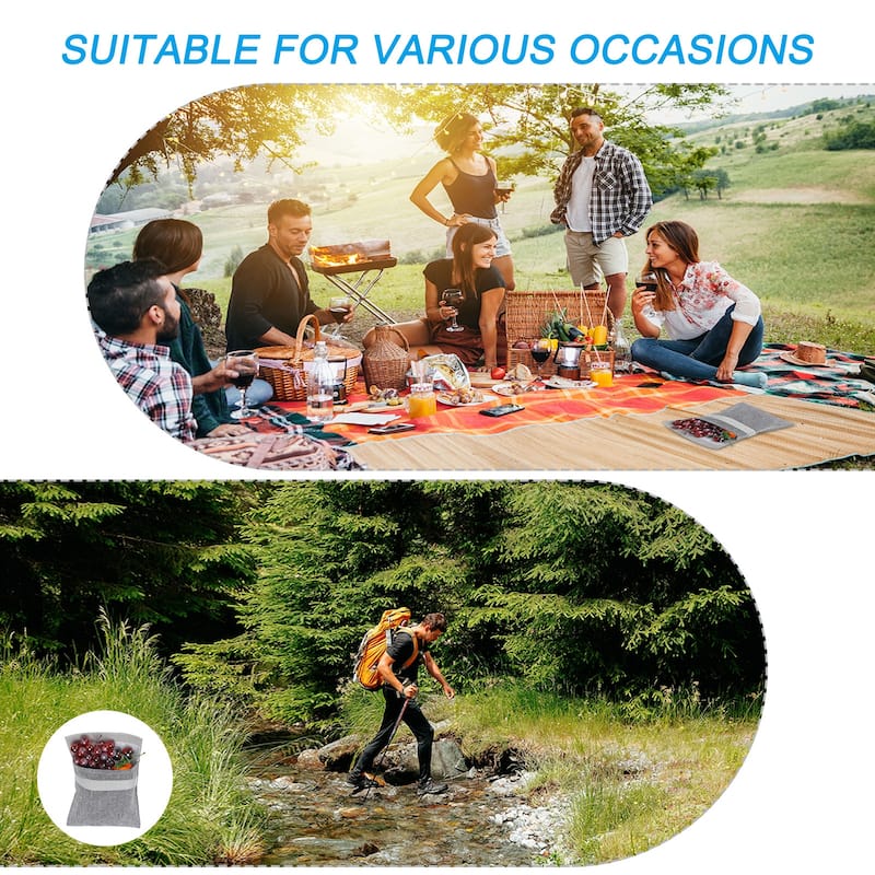 2Pcs 7"x7" Reusable Washable Polyester Snack Bag Sandwich Bag