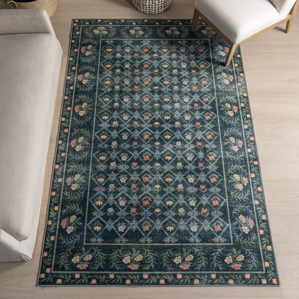 Nuloom Valley Floral Washable Area Rug