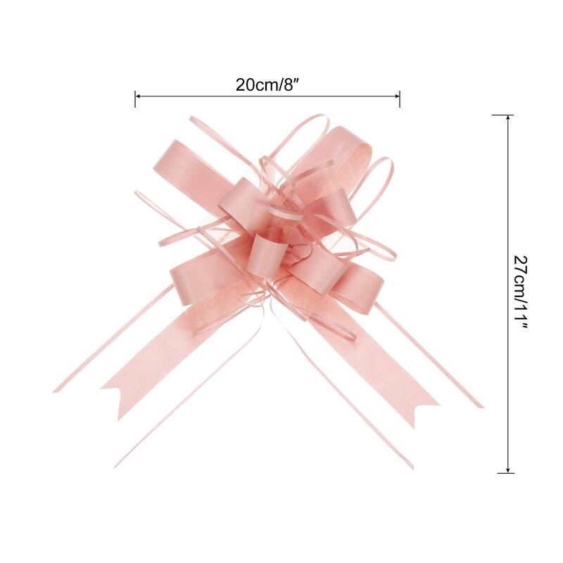 10pcs 9" Large Pull Bow Gift Wrapping Big Organza Bows Ribbon - Dusty Pink - 11 Inch