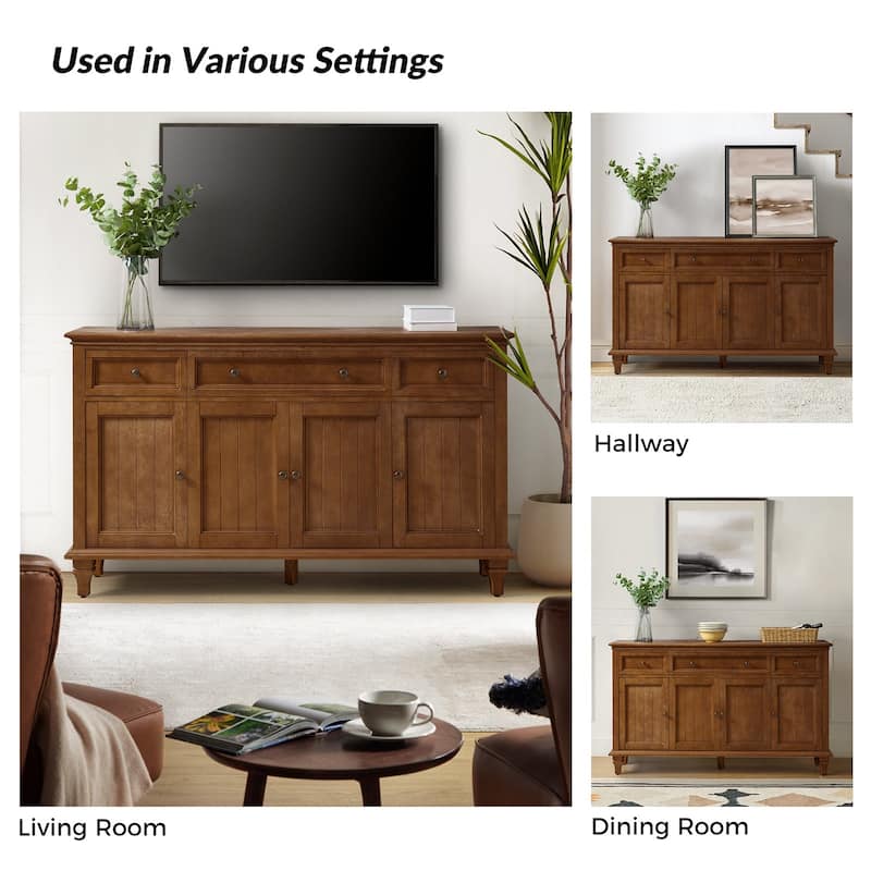 Ottfried Traditional 58'' Wide Sideboard with 3 Drawers and 4 Doors by HULALA HOME