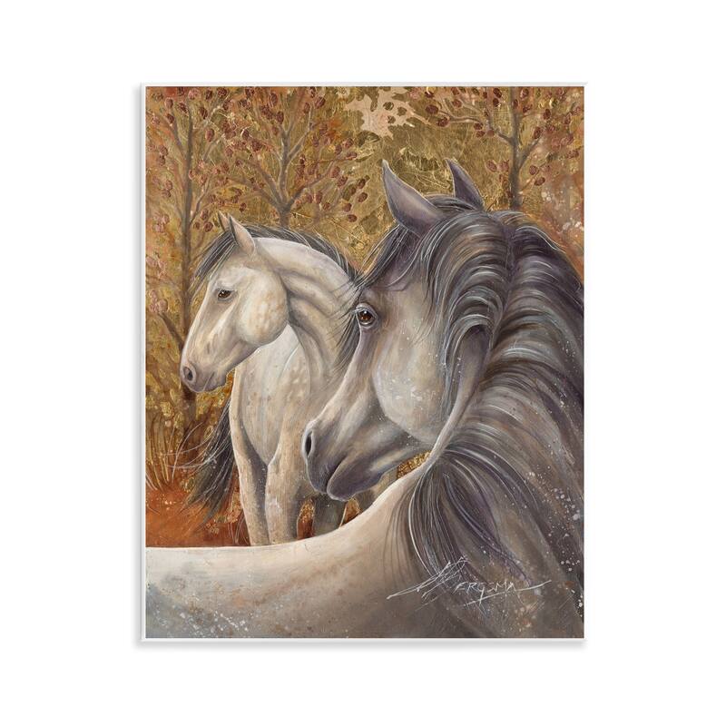 Stupell Horses in Autumnal Forest Wall Plaque Art Design By Jody Bergsma - 11 x 14
