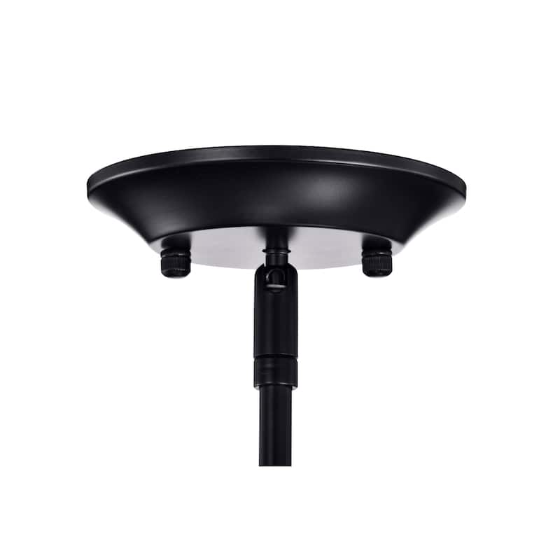 Matte Black 1-Light 12 in. Modern Pendant with Clear Cone Glass Shade