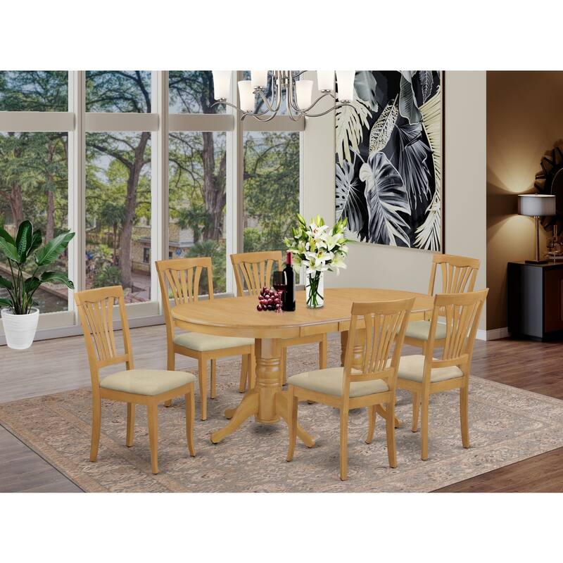 Mediterranean Dining Set - Oval Table with Leaf & Chairs - Solid Wood Room Set