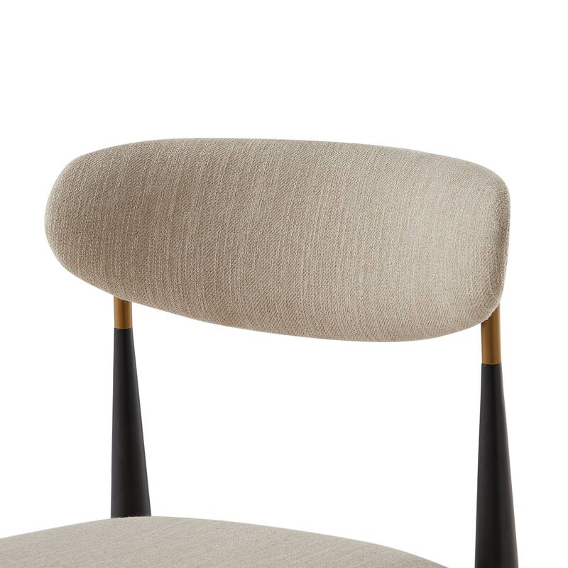 Christopher Knight Home - Livia Armless Bar Stool Set of 2 - Modern Fabric Upholstery with Sleek Black and Gold Metal Frame