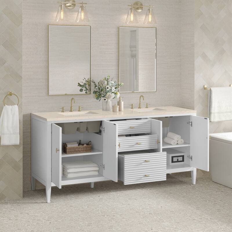 James Martin Vanities 485-V72-3EMR Myrrin 72" Double Basin Wood Vanity