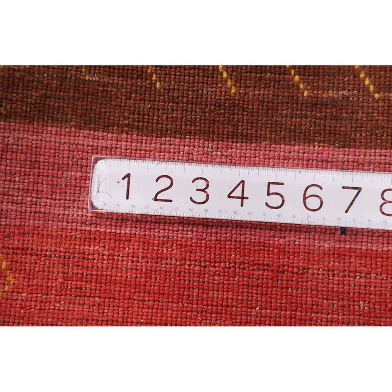 Striped Tribal Gabbeh Indian Area Rug Handmade Wool Carpet - 5'3"x 7'10"