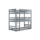 preview thumbnail 10 of 56, Rubber Wood Detachable Triple Twin Bunk Bed with Two Built-in Ladders,Guardrails,Kids and Baby