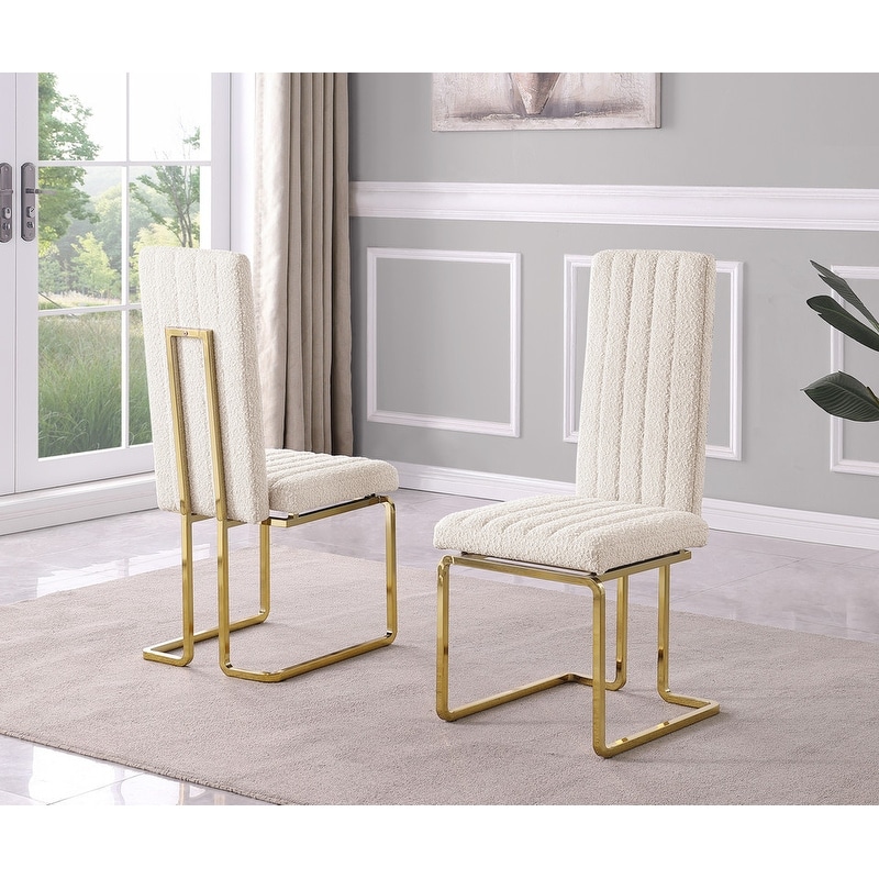 Best Quality Furniture Boucle Fabric 2pc Chairs