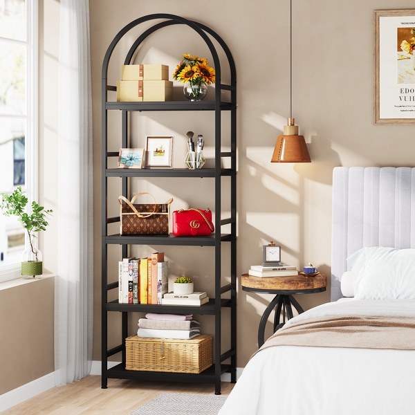 低価格で大人気の 4-Tier Arched Bookshelf 70.8 バーベキュー・調理用品