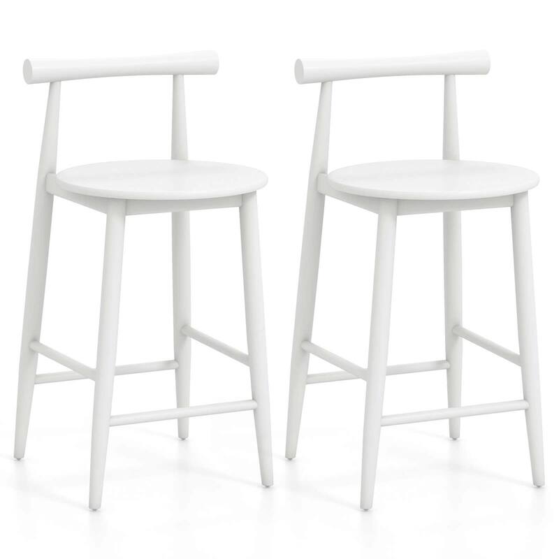 Costway Bar Chair Counter Height Stools Set of 2/4 with Acacia Wood - 2 PCS - Set of 2