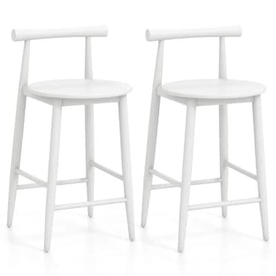 Costway Bar Chair Counter Height Stools Set of 2/4 with Acacia Wood