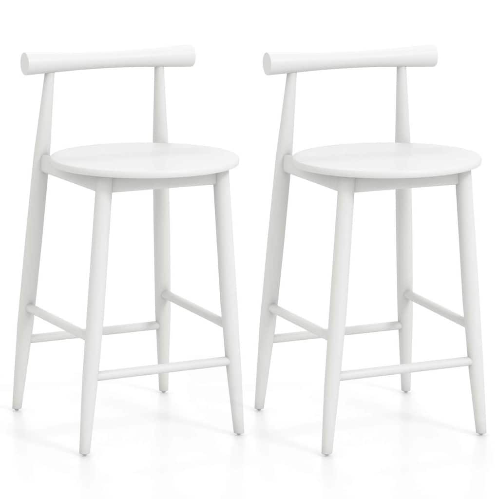Costway Bar Chair Counter Height Stools Set of 2/4 with Acacia Wood