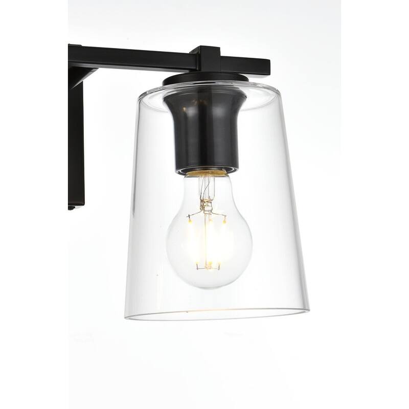 Kelly 1 Light Black and Clear Bath Sconce