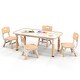 preview thumbnail 3 of 31, Gymax Kids Height Adjustable Table and 4 Chairs Set with Graffiti