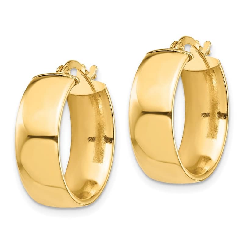 Curata 14k Yellow Gold High Polished Hoop Earrings - 20.5x19mm