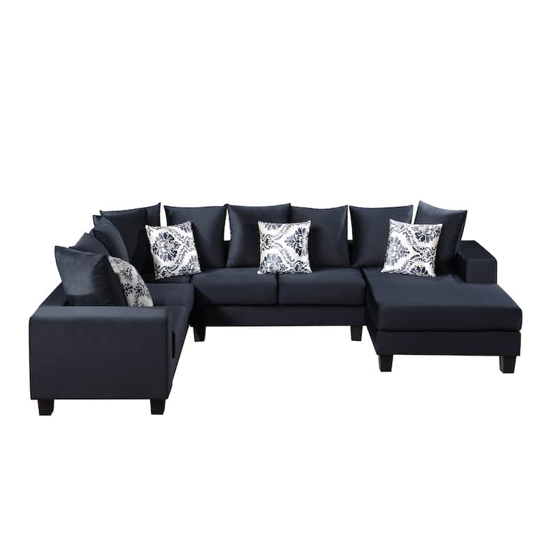 U Shape Modular Sectional Sofa, Velvet Corner Sectional Couch