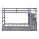 preview thumbnail 9 of 40, Twin Over Twin Bunk Bed with Trundle Bed, Staircase and 4 Storage Drawers, Solid Wood Bunk Beds with Stairs and Guardrail