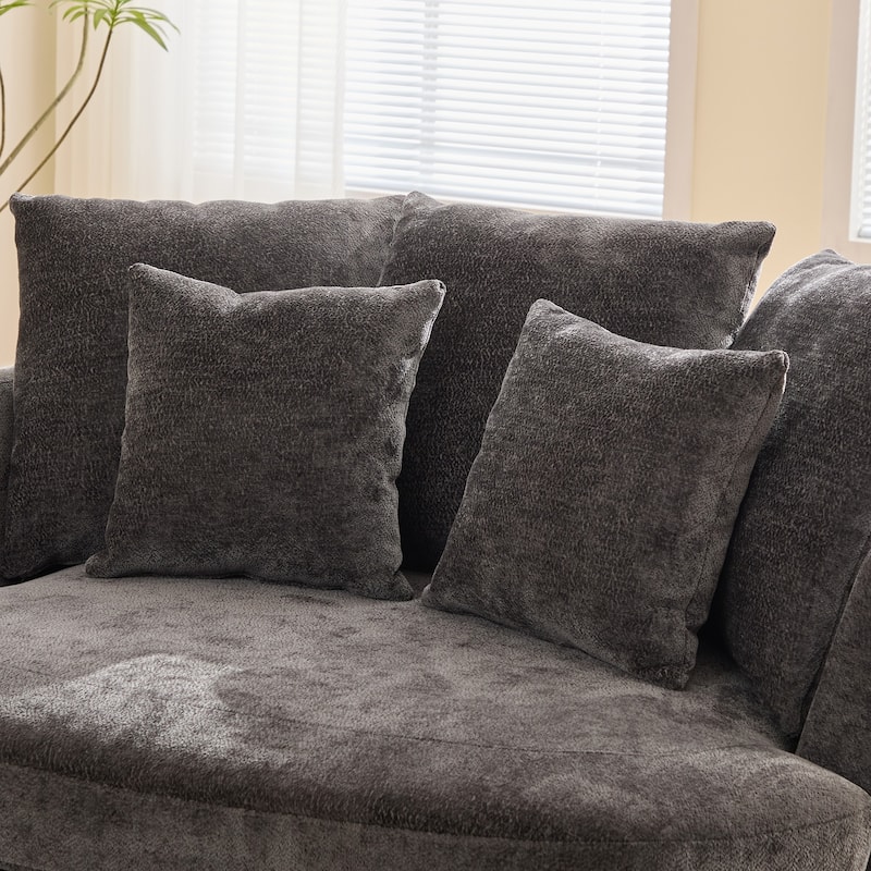 55.1" W Accent Barrel Chair,Modern Oversized Sofa Chair with 5 Pillows