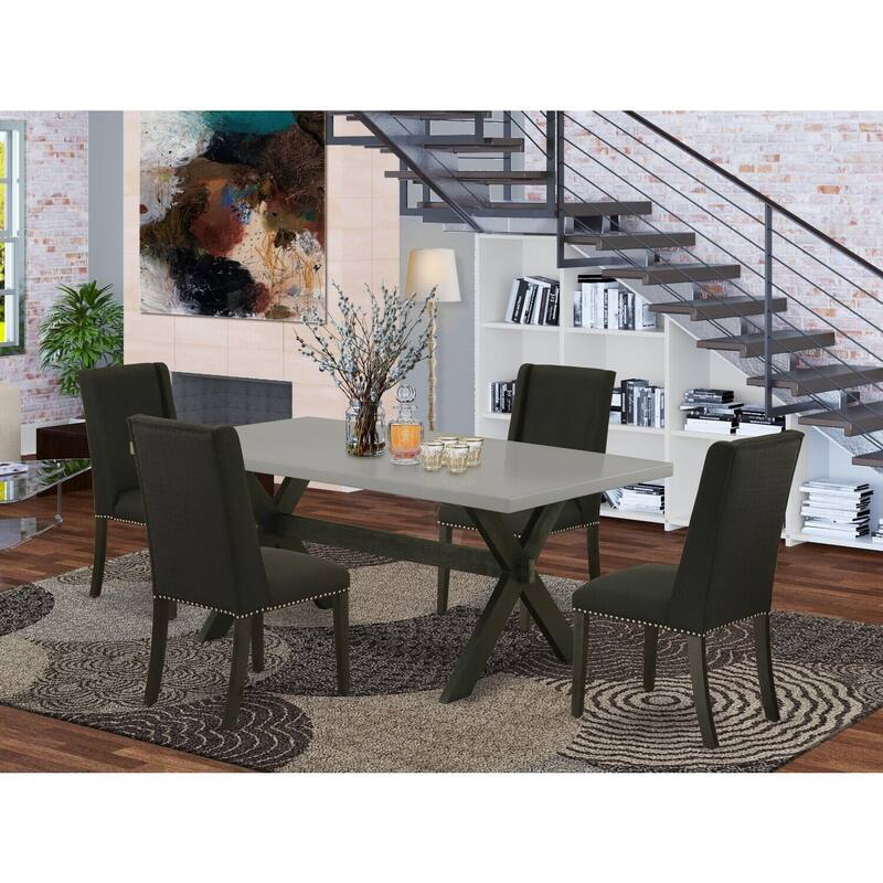 5-Piece Rectangular Dinette Set - Dining Table with 4 Kitchen Chairs - 72