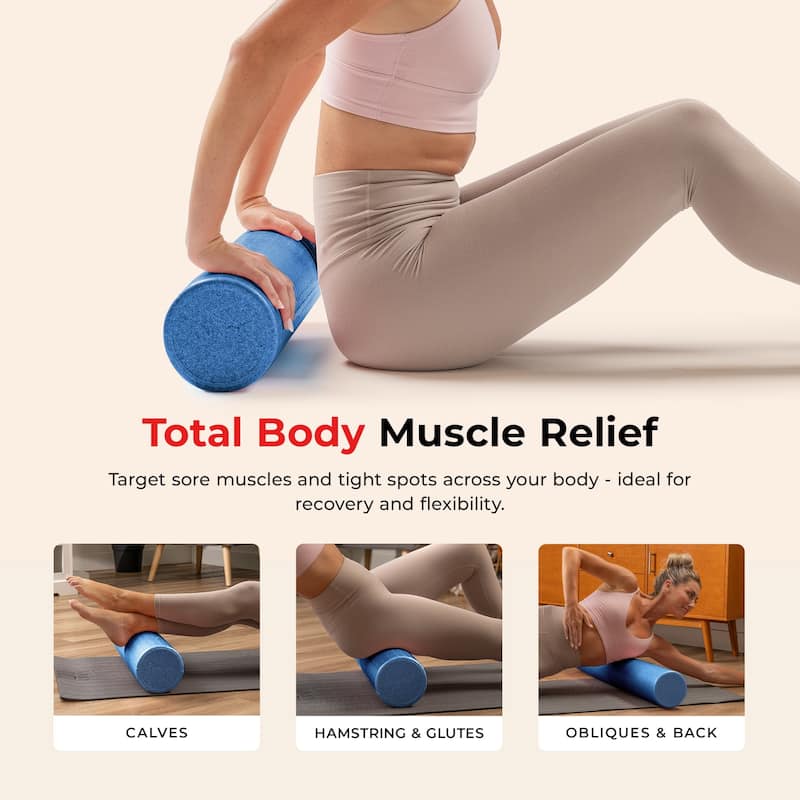 Sunny Health & Fitness High-Density Foam Roller 12" to 36" - Blue