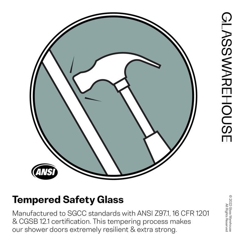Glass Warehouse 68 in. - 72 in. x 78 in. Frameless Sliding Shower Door