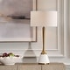 preview thumbnail 2 of 6, Uttermost Avola White Marble Table Lamp - 32" H X 16" W X 16" D