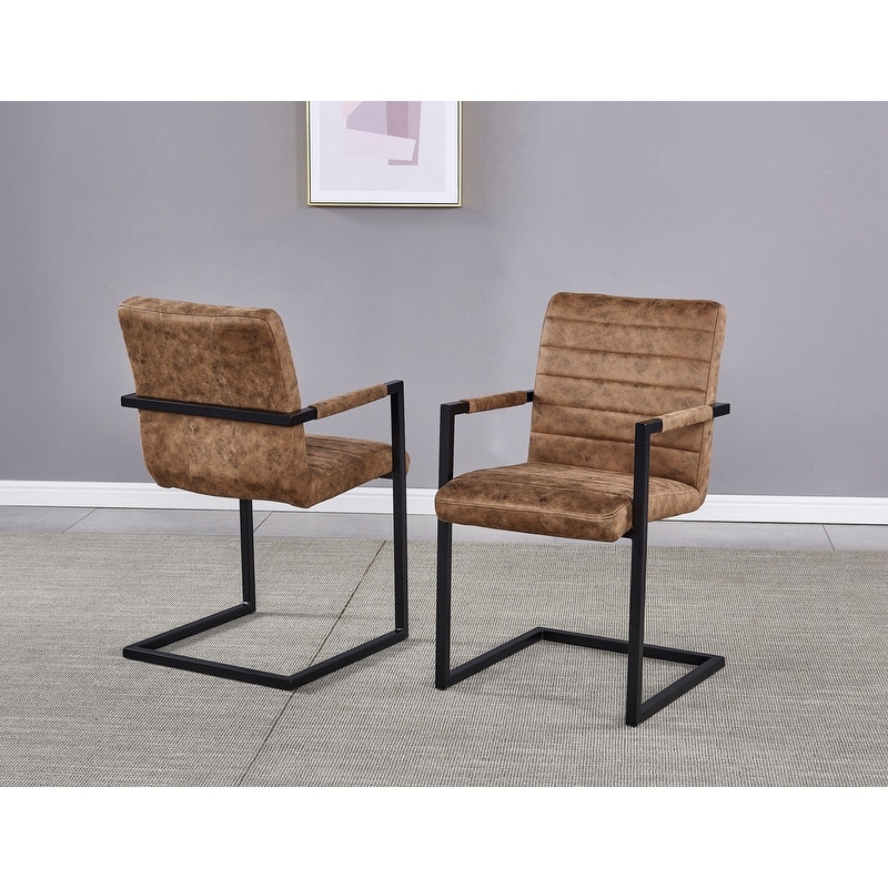 Suede leather on sale dining chairs