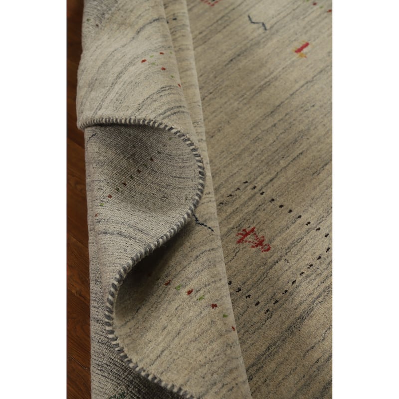 Hand Knotted Oriental 100% Wool Carpet Tribal Animal Pictorial Beige & Ivories Gabbeh Area Rug - 7' 9'' X 5' 0''