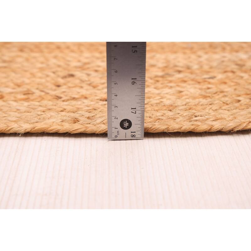 ECARPETGALLERY Braided Weave Palas Denizli Tan Jute Rug - 5'3 x 7'7