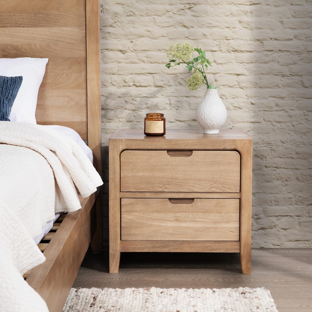Classic Home Laguna 2-Drawer Mango Wood Nightstand