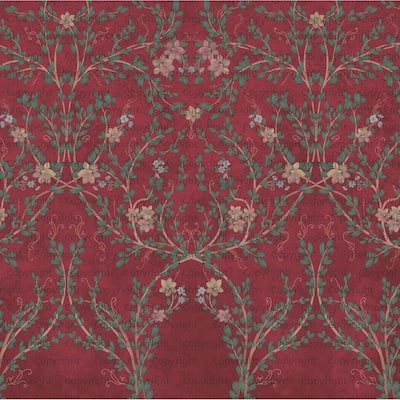 Vintage Branches Soft Blue Blooms Pattern Wallpaper Mural