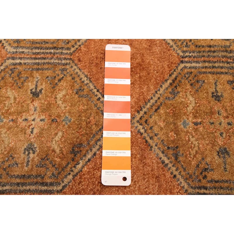 ECARPETGALLERY Hand-knotted Finest Agra Jaipur Copper Wool Rug - 2'6 x 7'10