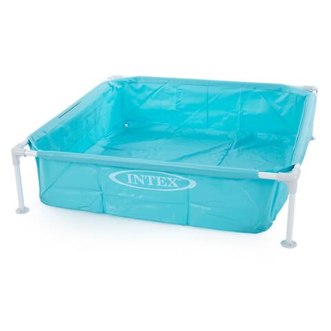 Intex 4 Foot x 12 Inch Mini Frame Kiddie Swimming Pool, Ages 3 and Up, Blue - 10