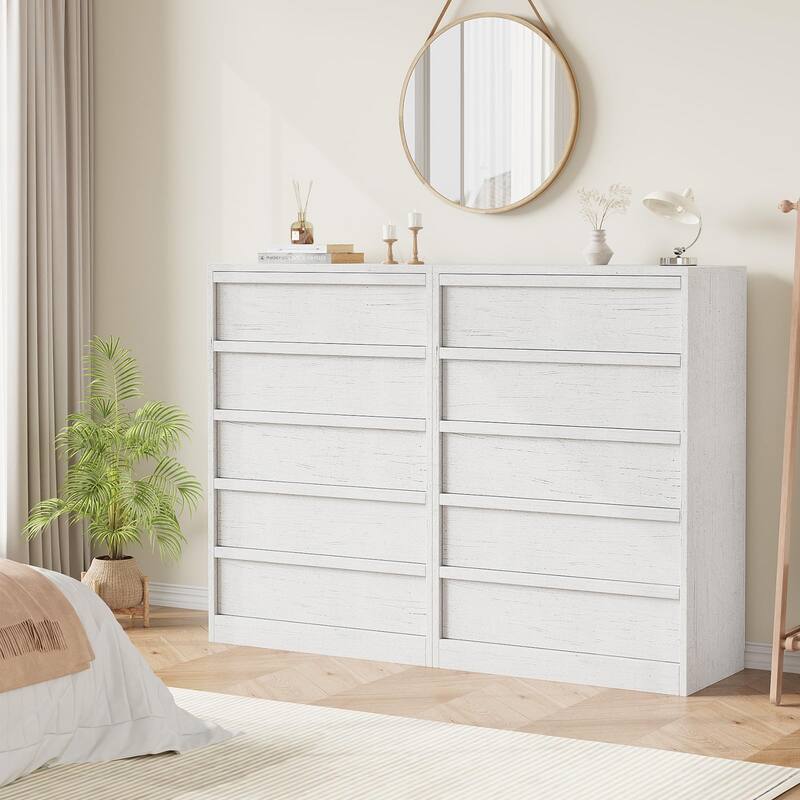 5 Drawer Dresser for Bedroom, Freestanding Wooden Chest Storage
