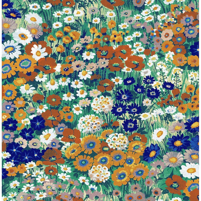 NextWall Floral Meadow Peel and Stick Wallpaper - 20.5 in. W x 18 ft. L - Summer Glades & Terra Cotta