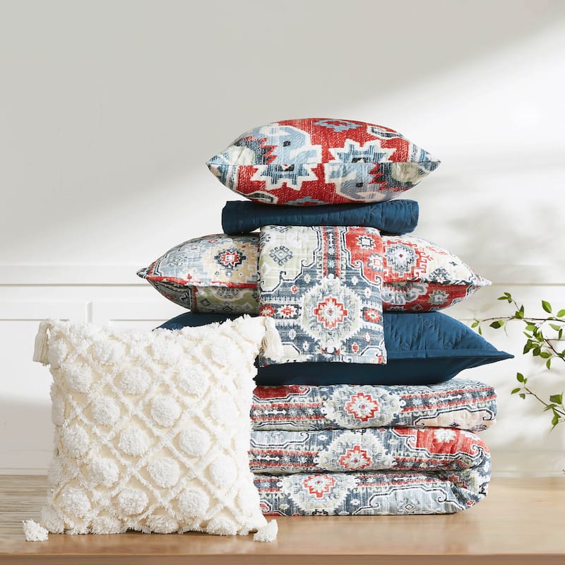 Kilim 7-Piece Oversized Quilt Bedding Set