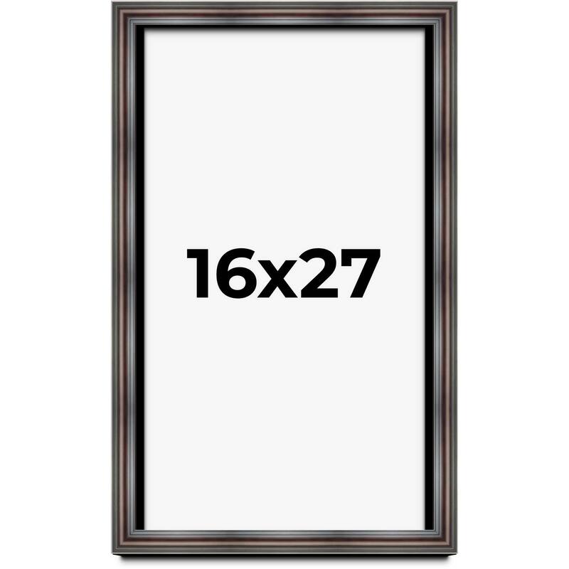 16x27 Shadow Box Frame Brown Cherry | 2.625 Inches Deep Pine Wood