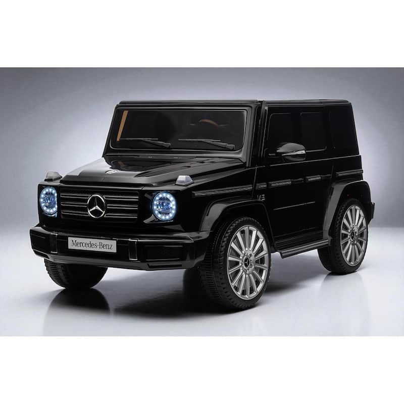 Licensed Mercedes-Benz G500 24V Kids Ride On Car with Remote, 3 Speeds, Bluetooth Music, LED Lights, USB/MP3 & Safety Belt - Black