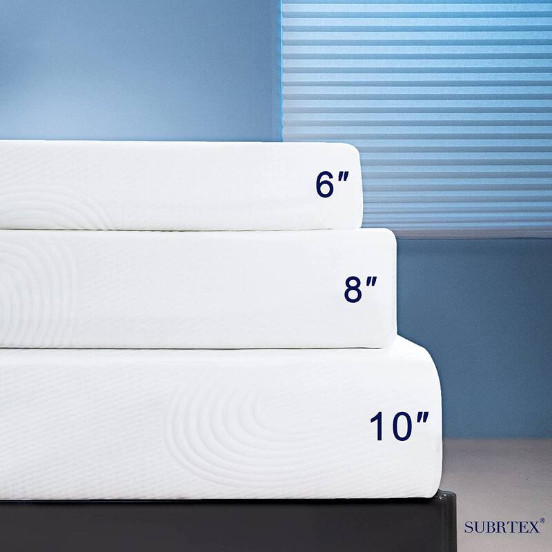 Subrtex 10-inch Gel-Infused Memory Foam Bed Mattress With Cover