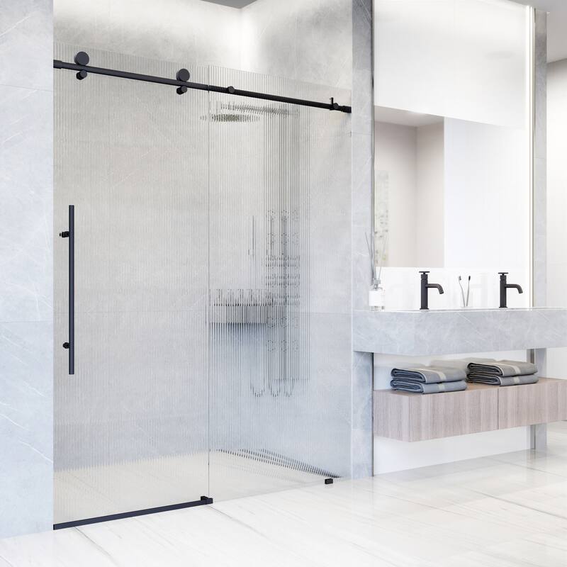 Vigo VG6021FL6076L Elan E-Class 76" High x 60" Wide Sliding Frameless
