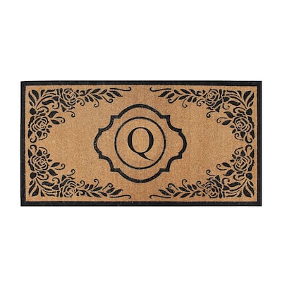 A1HC Hand Crafted Entry Flocked Coir Monogrammed Welcome Entrance Doormat 36"x72"