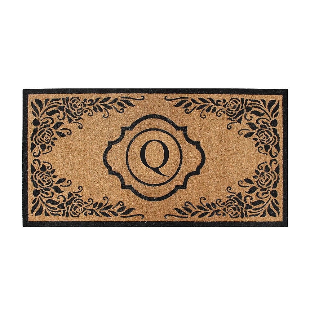 A1HC Hand Crafted Entry Flocked Coir Monogrammed Welcome Entrance Doormat 36"x72"