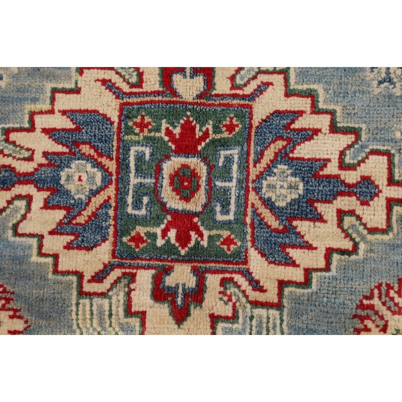 Kazak Rug Handmade Oriental Blue Wool Carpet - 3'10" x 6'0"