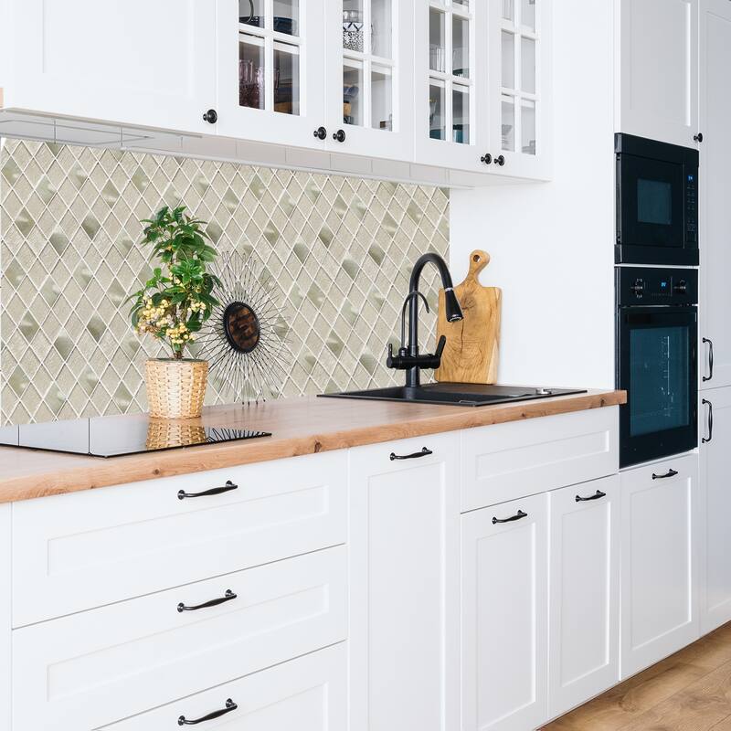 Altair Ballagh Diamond Laminated Glass Mosaic Mix Aluminum Wall Tile