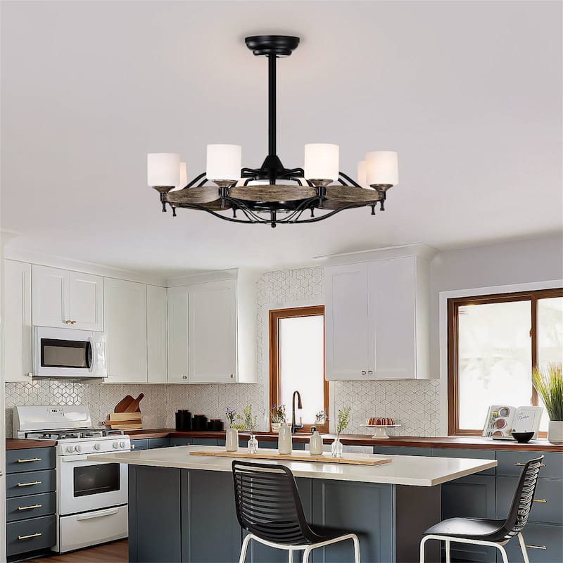 33 inch Chandelier Ceiling Fan - Brown