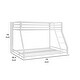 preview thumbnail 5 of 3, Ovi 78 Inch Twin over Full Bunk Bed, Ladder, Ground Level Bed, White Metal