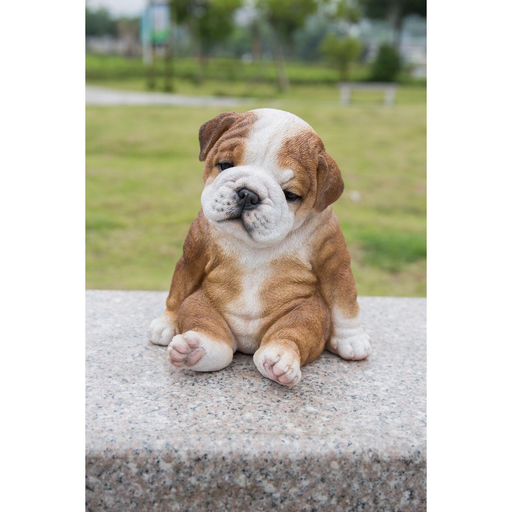 7 Brown And White Sitting Sleepy Bulldog Puppy Figurine On Sale Overstock 30696771