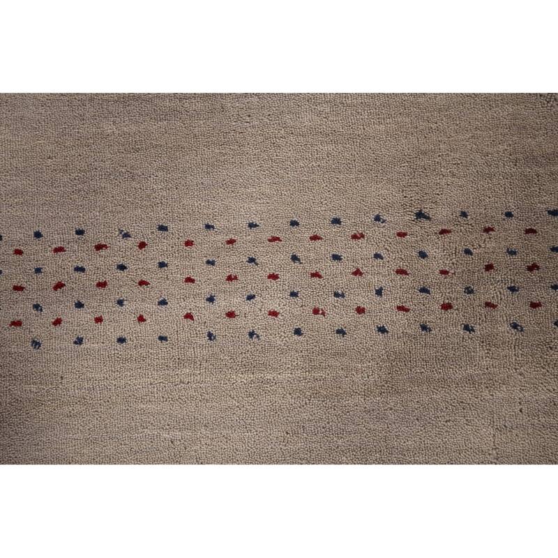 Beige Gabbeh Indian Area Rug Handmade Wool Carpet - 4'7"x 6'6"