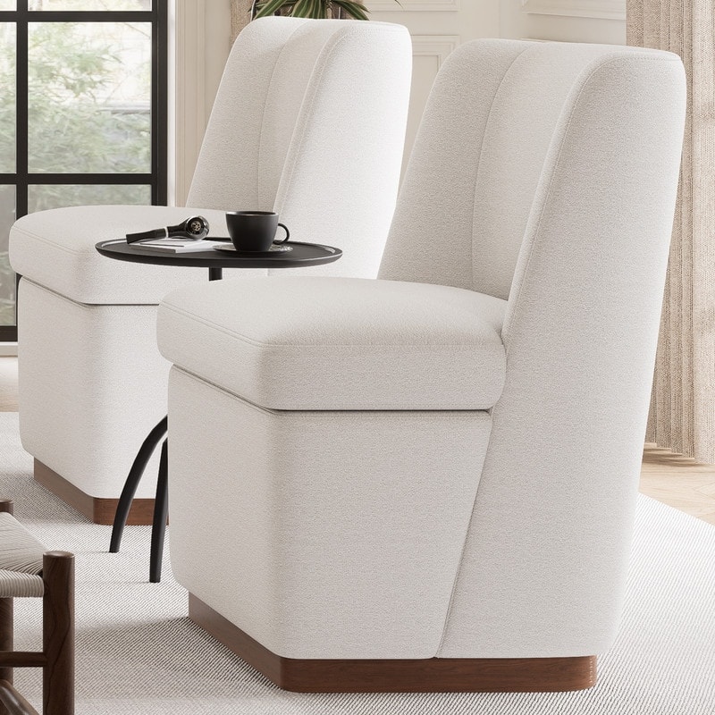 Modern Upholstered Accent Chair with Back for Dining Room, Living Room, Bedroom